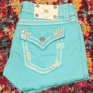 Miss Me aqua jean shorts